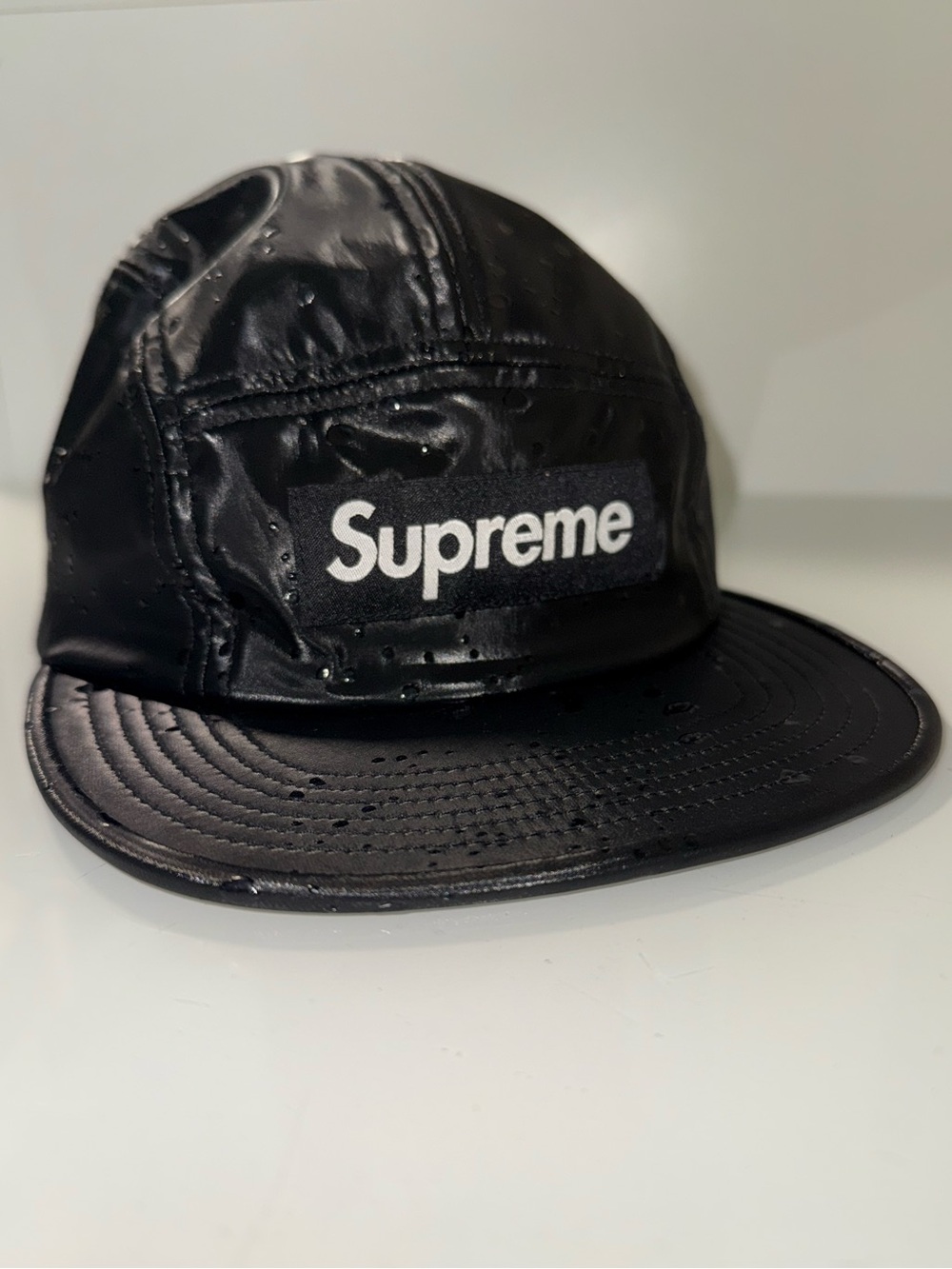 Supreme Black Shiny Water Drops 5-Panel Cap - Picture 4 of 14